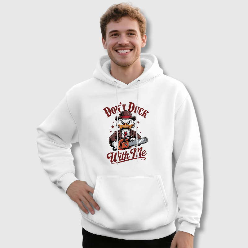 Funny Gangster Duck Pun Hoodie for Men Casual Gift