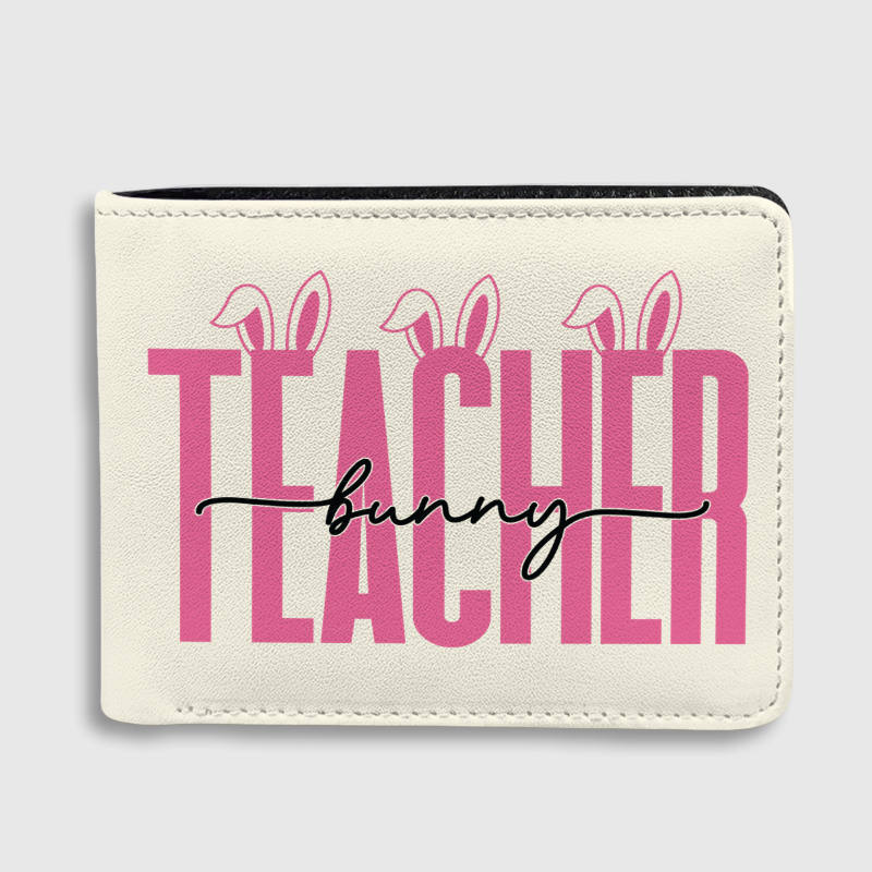 Easter Teacher Bunny Bifold Wallet Cute Thoughtful Gift For School Educator Appreciation