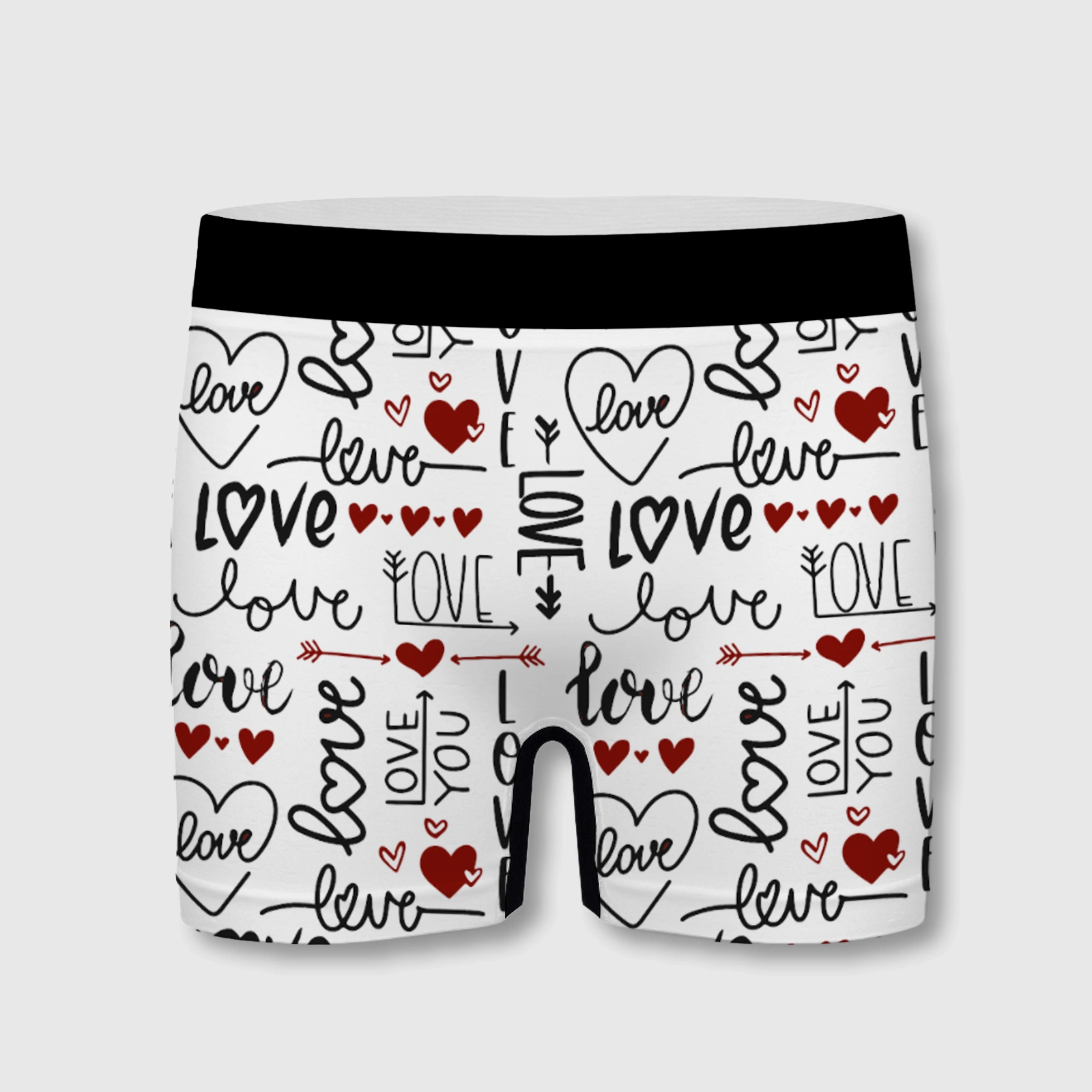 Love Heart Print Men's Boxer Briefs for Valentine's Day Gift