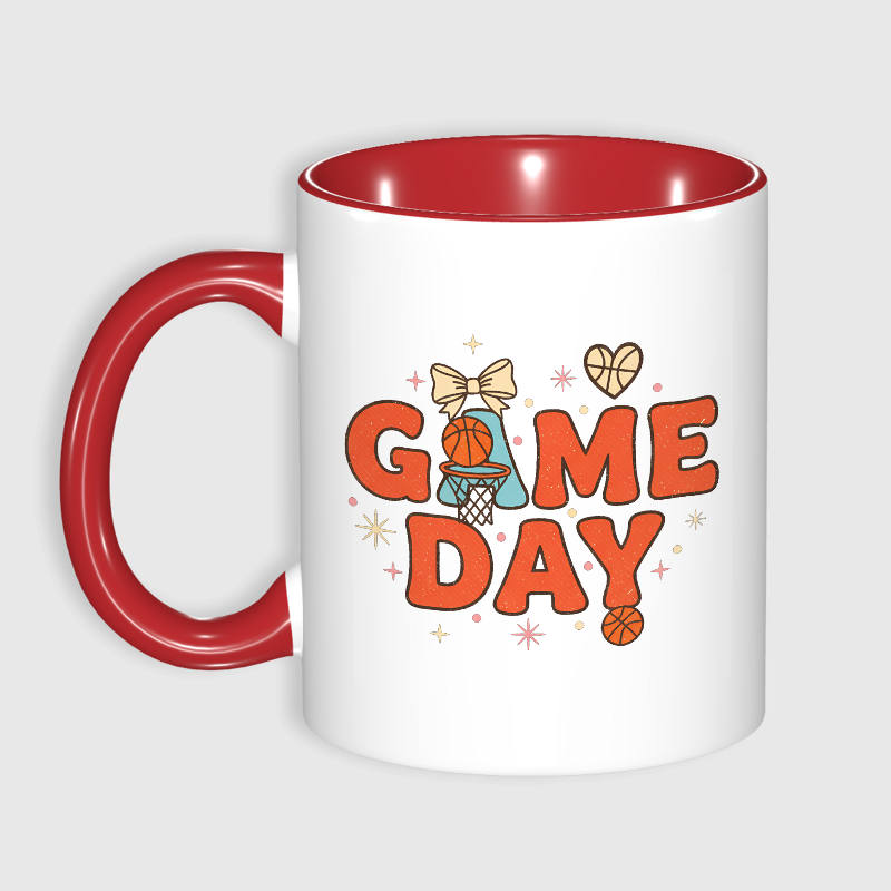 Retro Game Day Basketball Mug for Sports Fans Gift