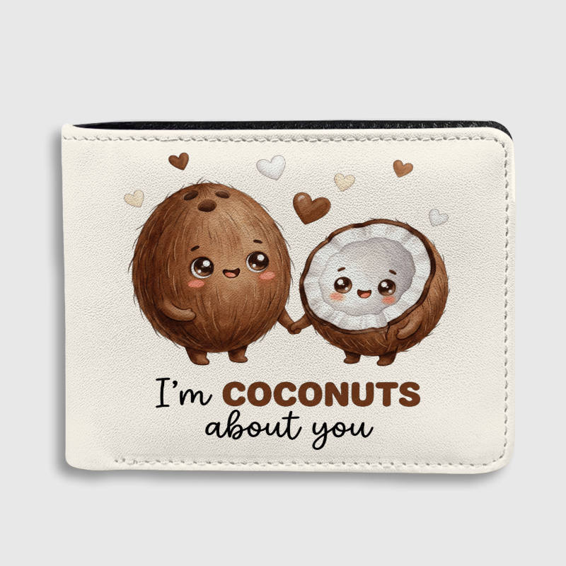 Cute Coconut Couple Pun Wallet for Couples Valentine Gift