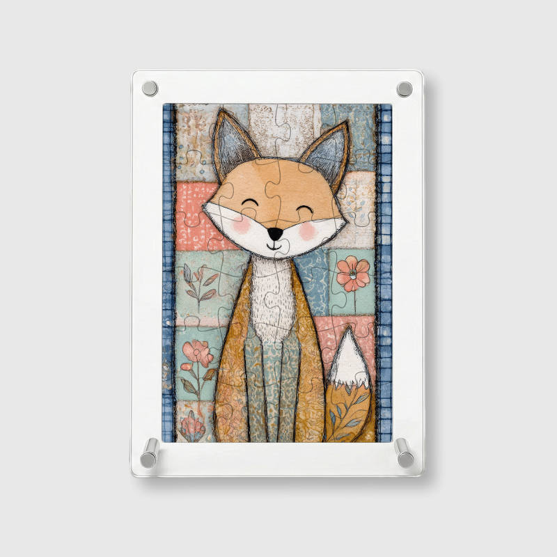 Cute Woodland Fox 24Pc Acrylic Puzzle for Kids Birthday Gift