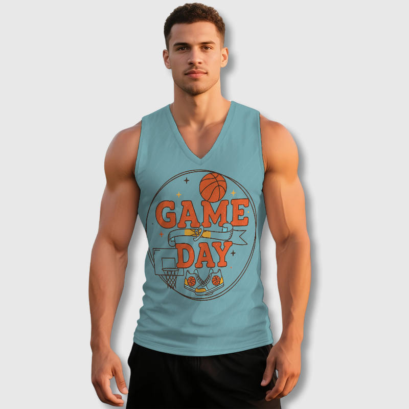 Game Day Basketball Graphic Tank Top for Gym & Game Days