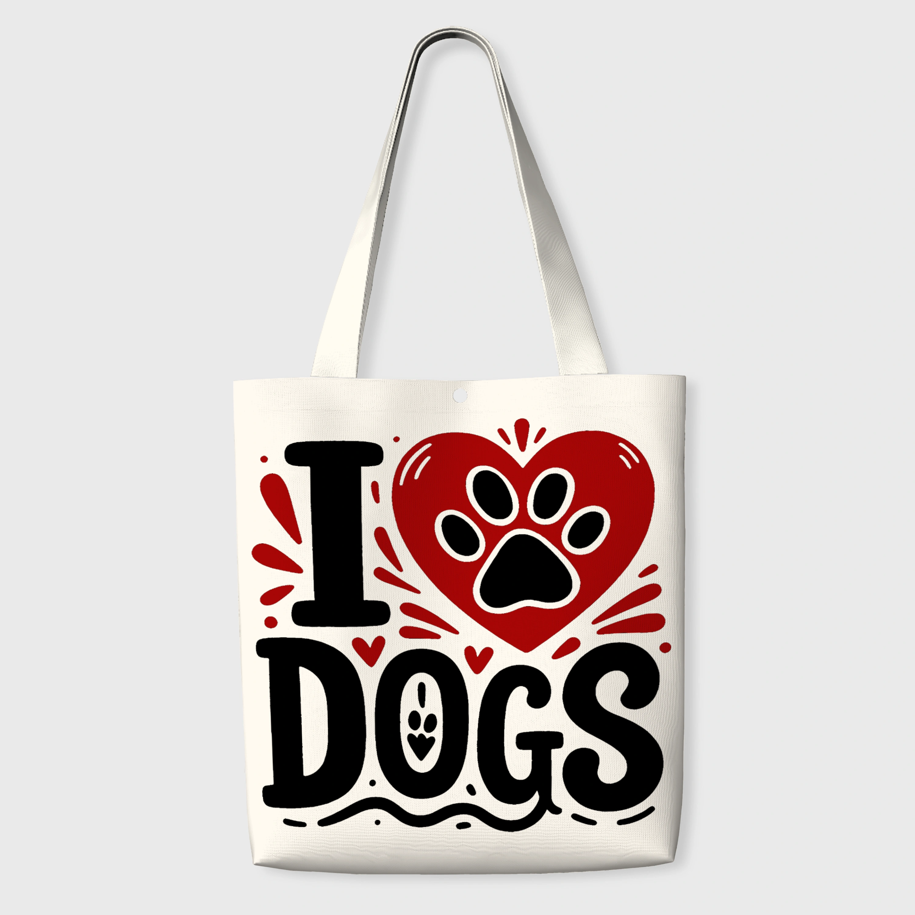 I Love Dogs Paw Tote Bag for Pet Lovers Daily Use