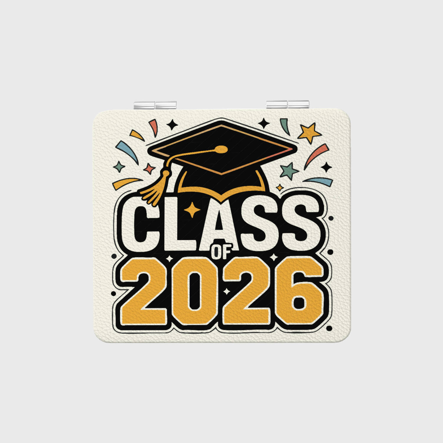 Class of 2026 Square Portable Pocket Makeup Mirror Ideal Graduation Gift for High School & College Seniors