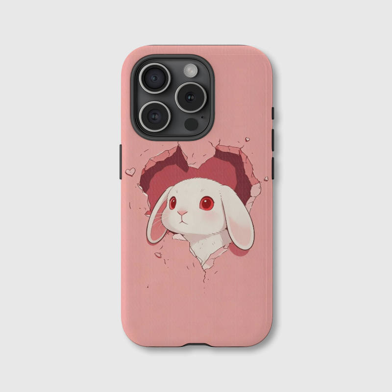 Cute Heart Bunny Magnetic iPhone Case Perfect for Animal Lovers Valentine & Birthday Gifts