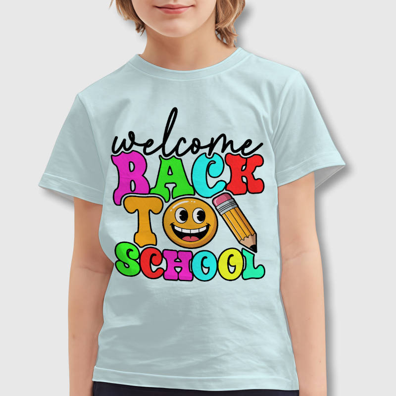 Colorful Welcome Back To School Kids T-Shirt for First School Day