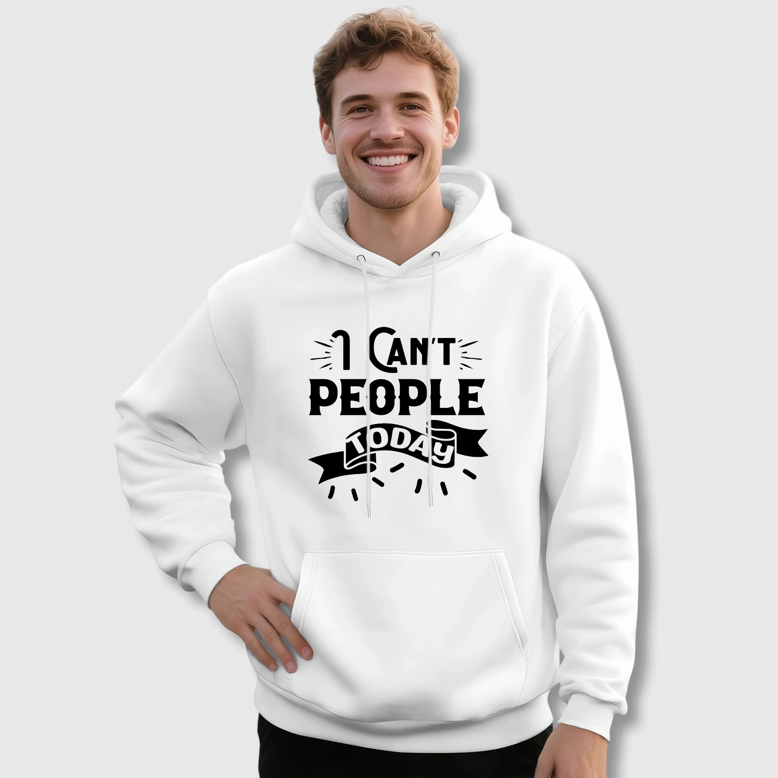 Funny 'I Can't People Today' Hoodie for Him Her Gift