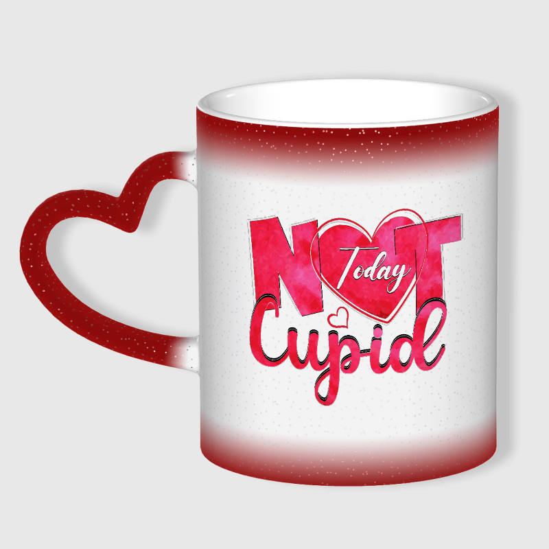 Funny Not Today Cupid Heart Handle Mug for Valentine Gift