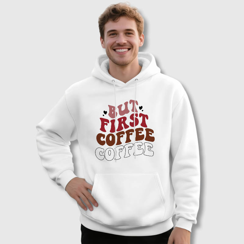 Retro Coffee Quote Hoodie for Coffee Lovers Daily Wear