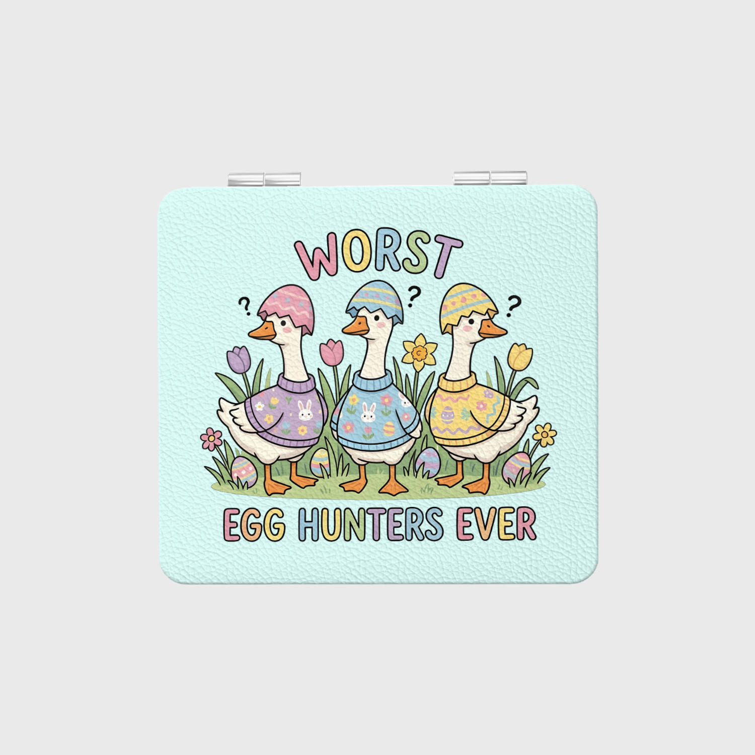 Funny Easter Goose Pocket Makeup Mirror for Goose Lover Gift