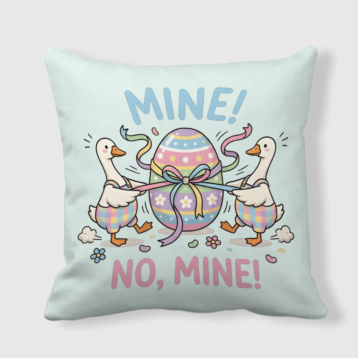 Funny Easter Goose Throw Pillow for Easter Home Decor Gift