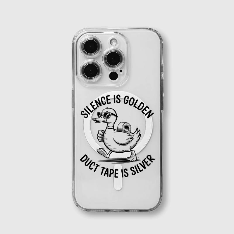 Funny Duck Pun Clear Magnetic Phone Case for Friend Daily Use