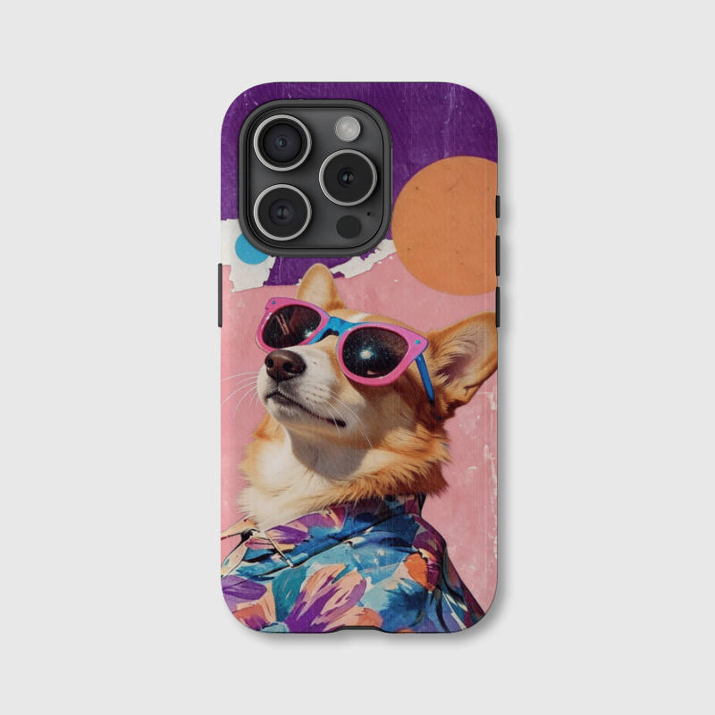 Retro Cool Corgi Magnetic Phone Case for Dog Lovers Birthday Holiday Gifting