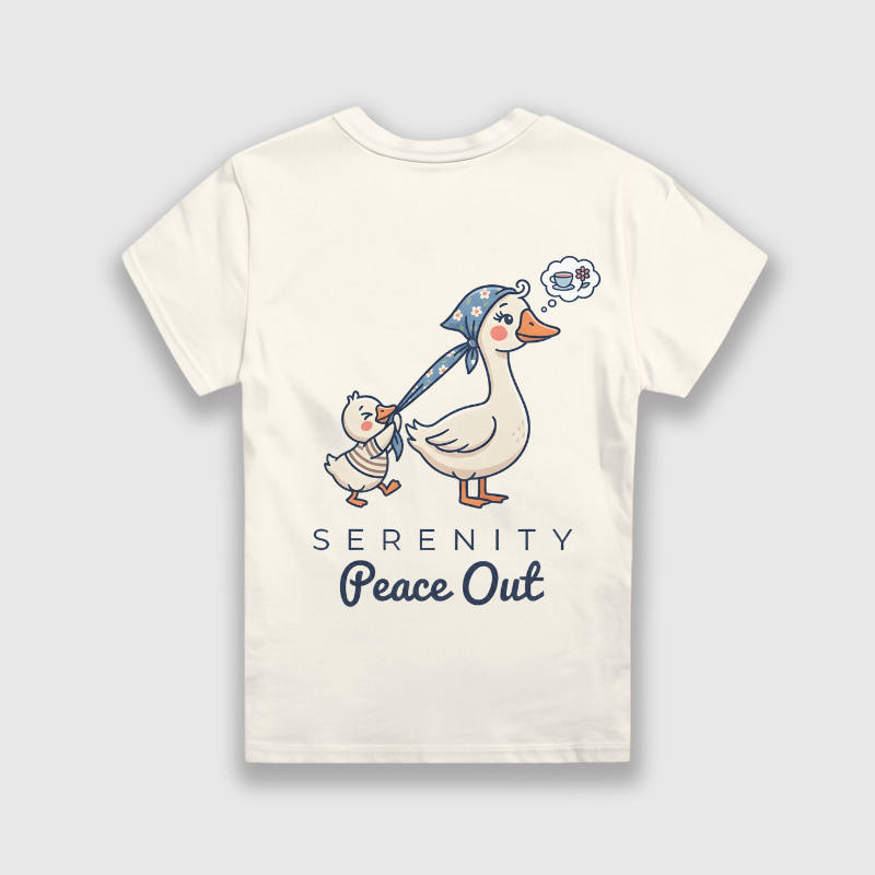 Cute Goose Mom Baby Kids T-Shirt for Mother's Day Gift