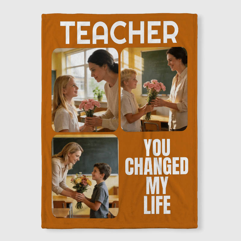 Custom Photo Fleece Blanket for Teachers Appreciation Gift