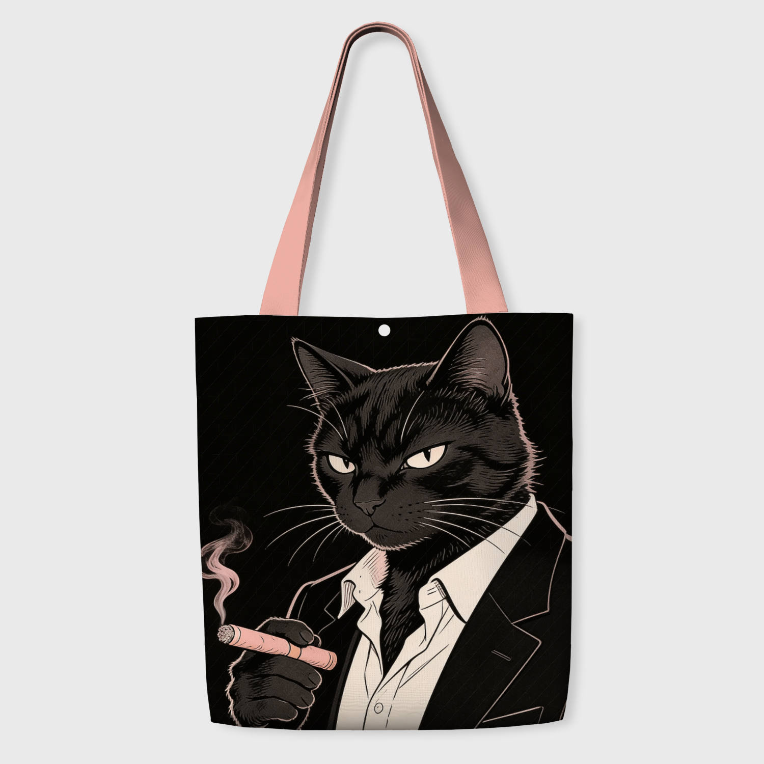 Noir Gangster Black Cat Tote Bag For Cat Lovers Daily Use