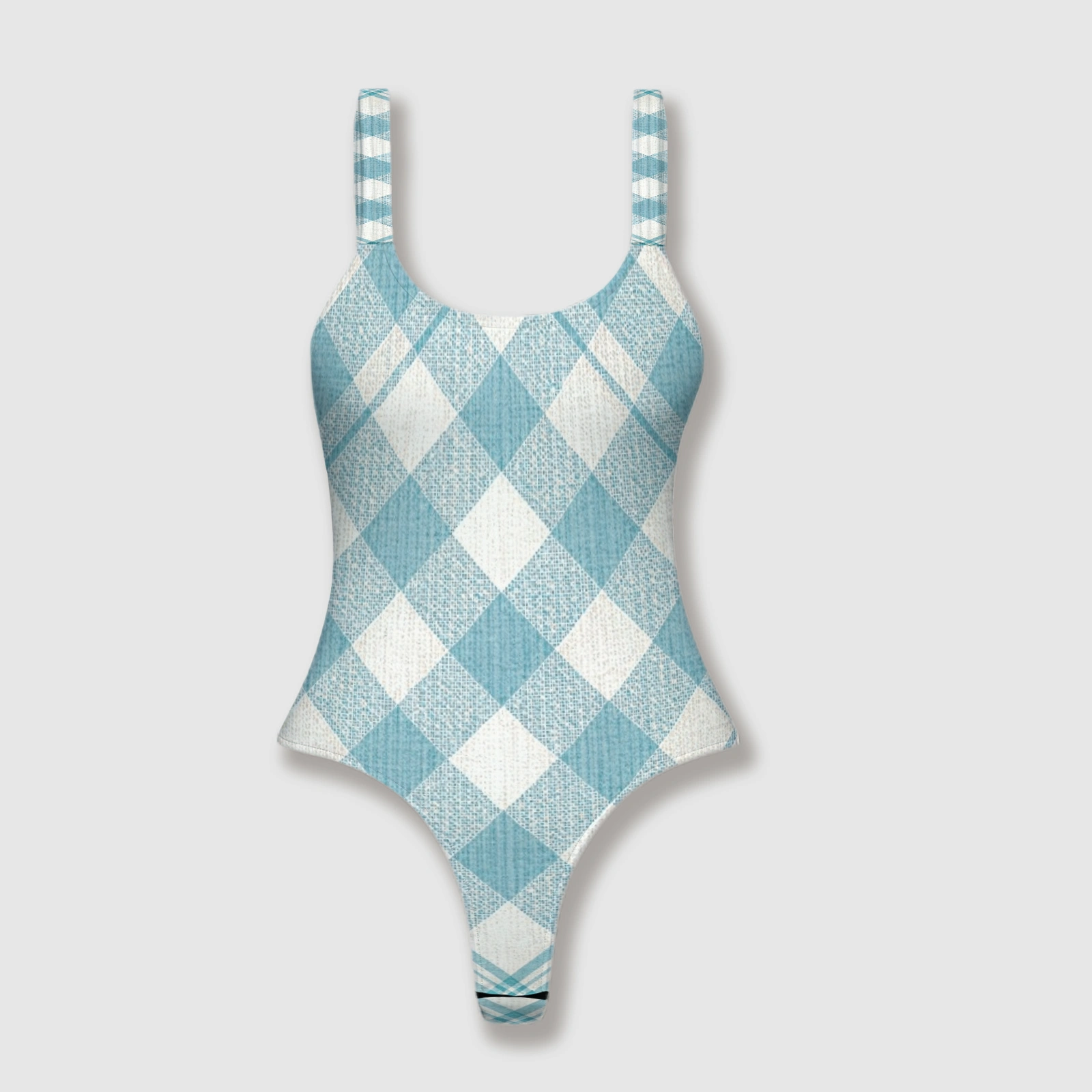 Personalized Women's Detachable Crotch Plaid One-Piece Bodysuit