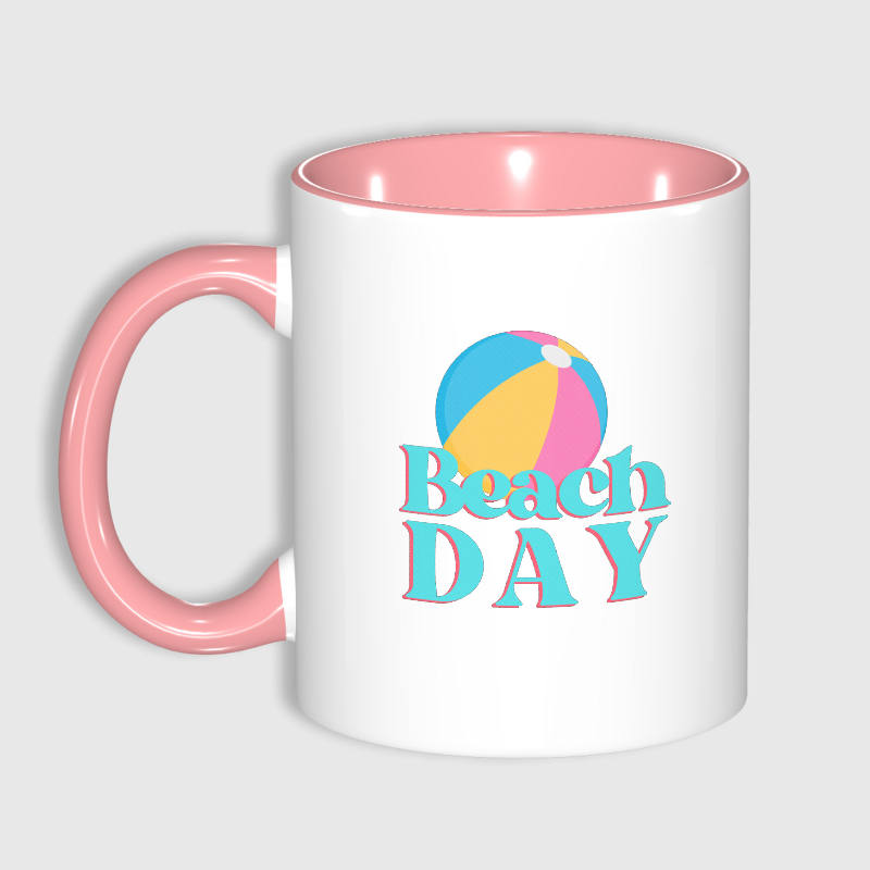 Beach Ball Print Ceramic Mug for Summer Lovers Daily Use