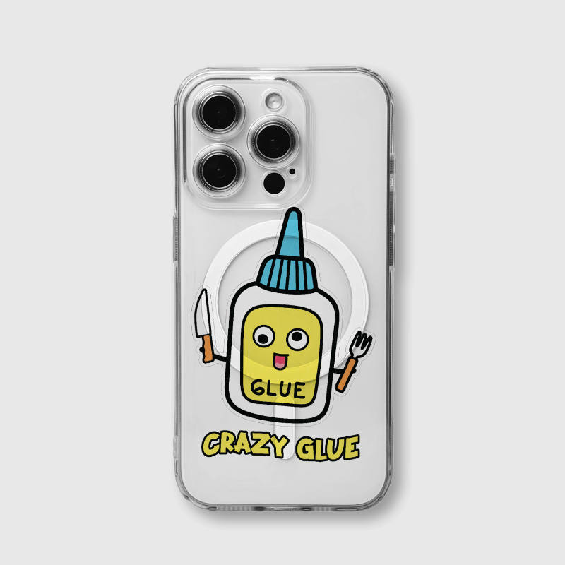 Funny Crazy Glue Clear Magnetic iPhone Case For Quirky Gifts & Everyday Use