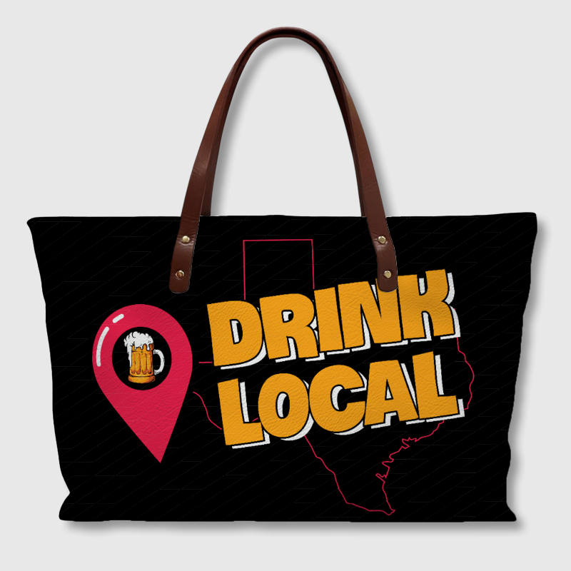 Drink Local Texas Beer Tote Bag for Beer Lovers Gift