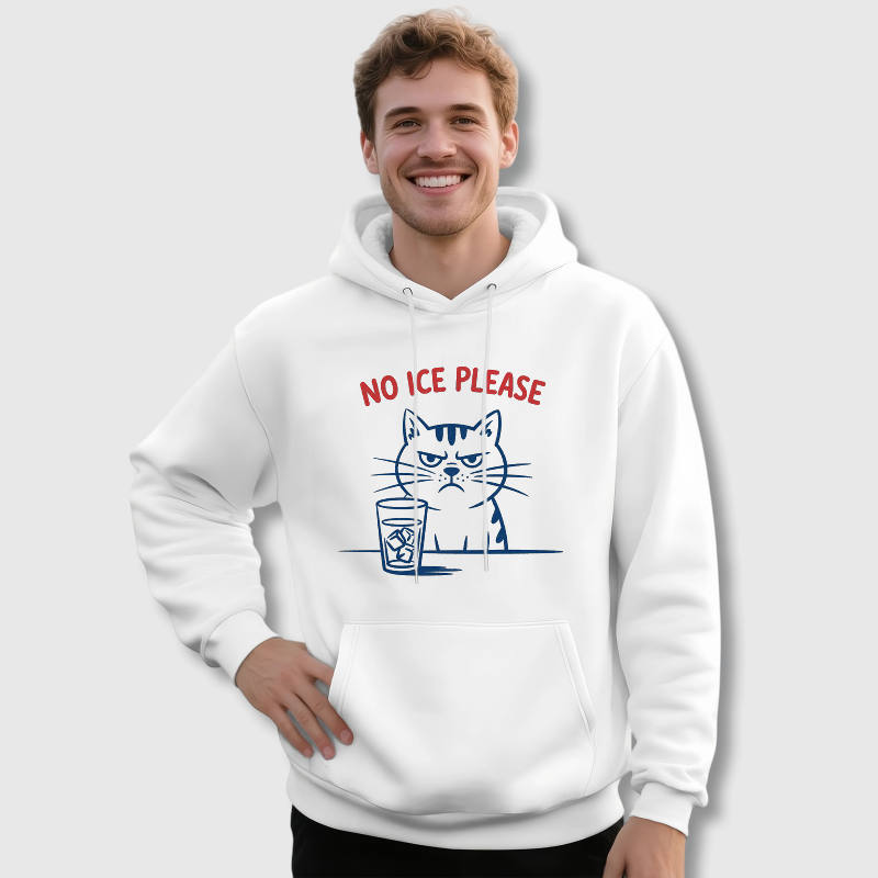 Grumpy Cat No Ice Please Pullover Hoodie for Cat Lovers