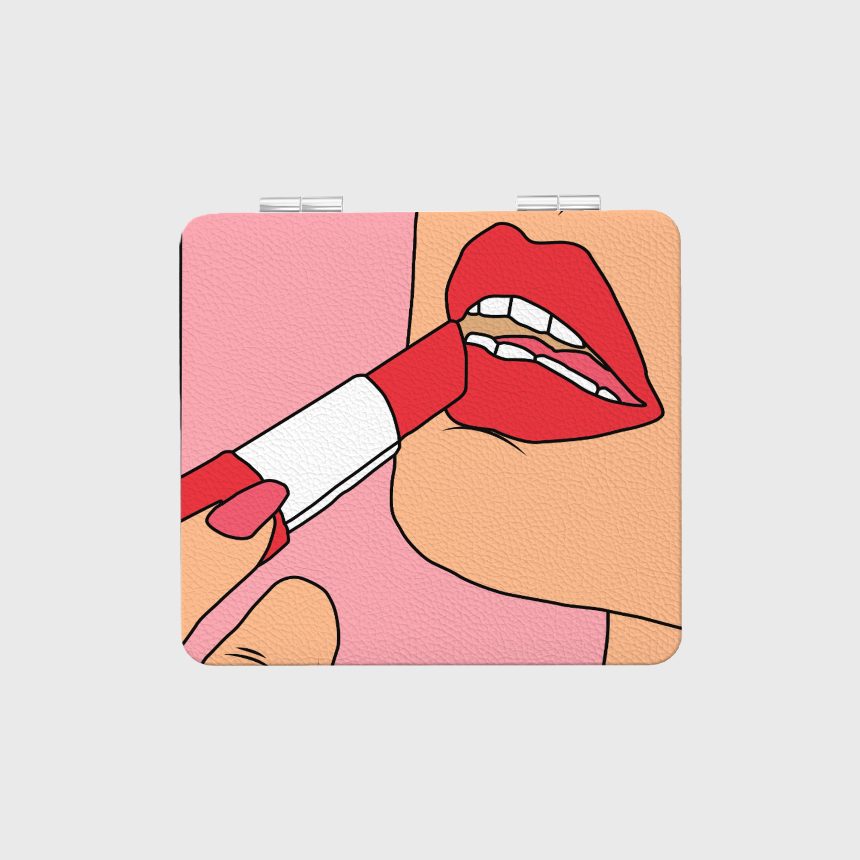 Retro Pop Art Lips Square Pocket Makeup Mirror Perfect Bridesmaid Birthday Gifts for Women