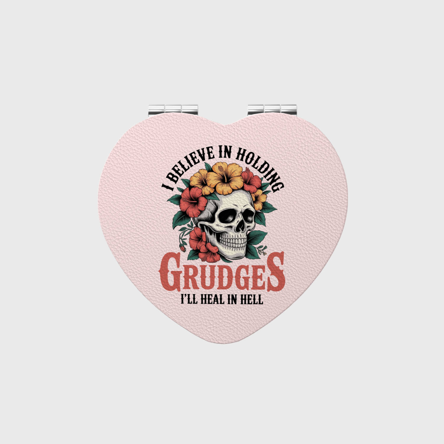 Floral Skull Pocket Mirror for Friend Birthday Gift