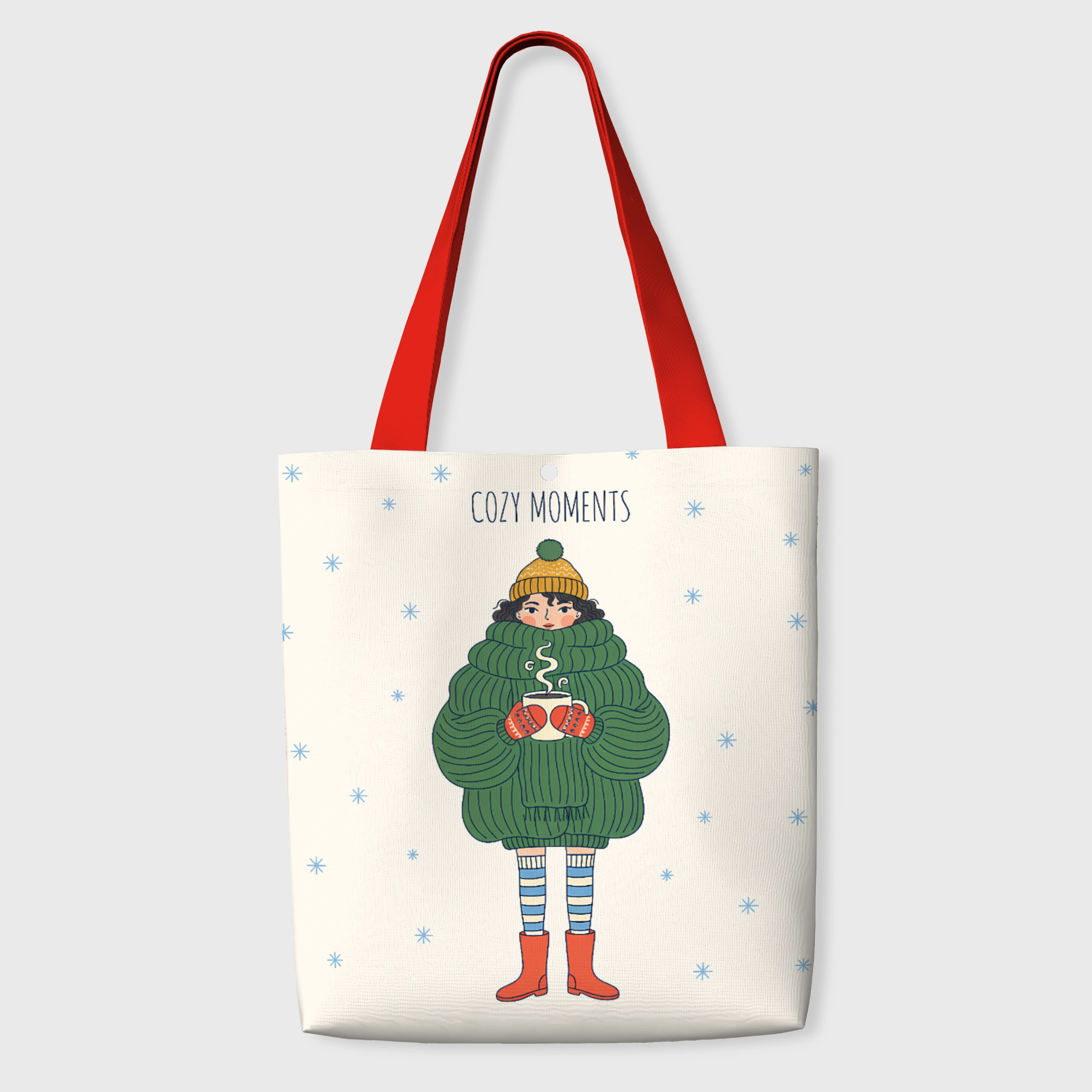 Cozy Winter Girl Tote Bag for Daily Use & Gifts