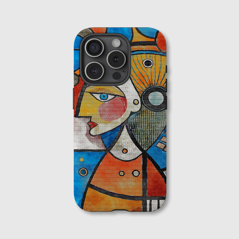 Abstract Cubism Art Print Magnetic Phone Case for Art Lovers Birthday Holiday Gifts