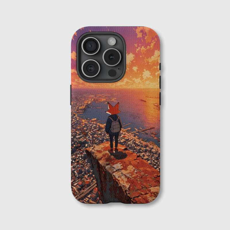 Aesthetic Anime Fox Sunset Magnetic iPhone Case for Art Lovers Birthday & Holiday Gifting