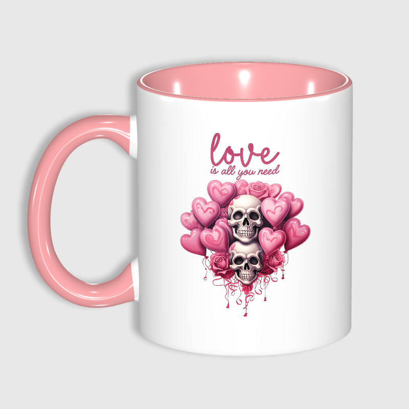 Gothic Skull Heart 11oz Mug for Goth Lovers Valentine Gift