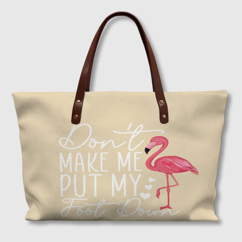 Flamingo Funny Quote Tote Bag for Women Daily Use