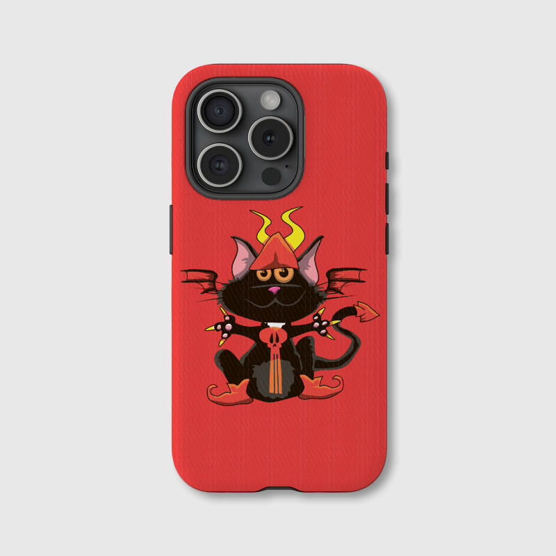 Cute Devil Black Cat Magnetic Phone Case for Cat Lovers Halloween Birthday Gifts