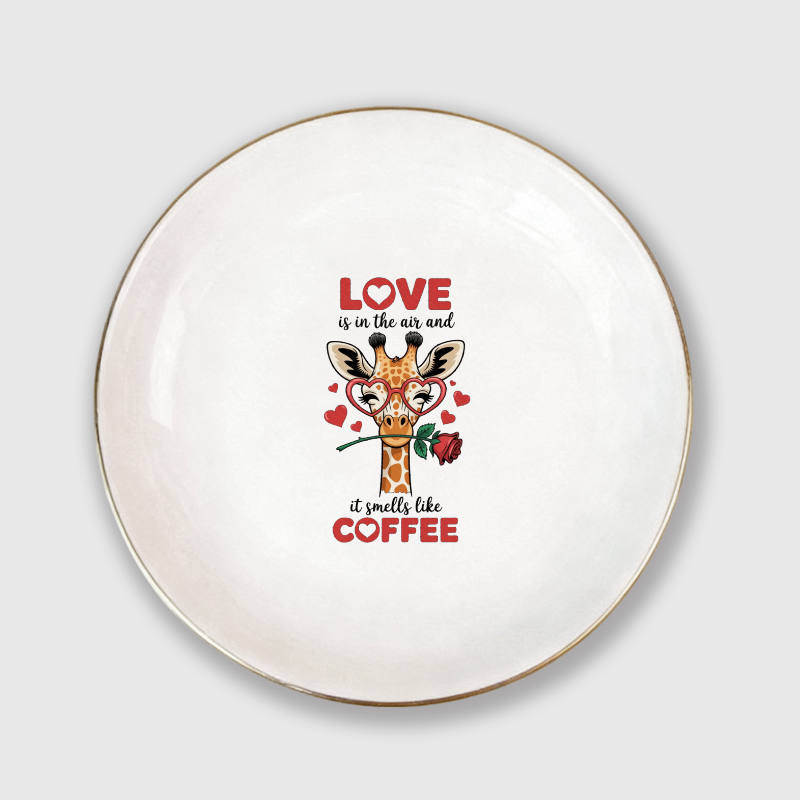 Funny Giraffe Jewelry Tray for Coffee Lovers Gift