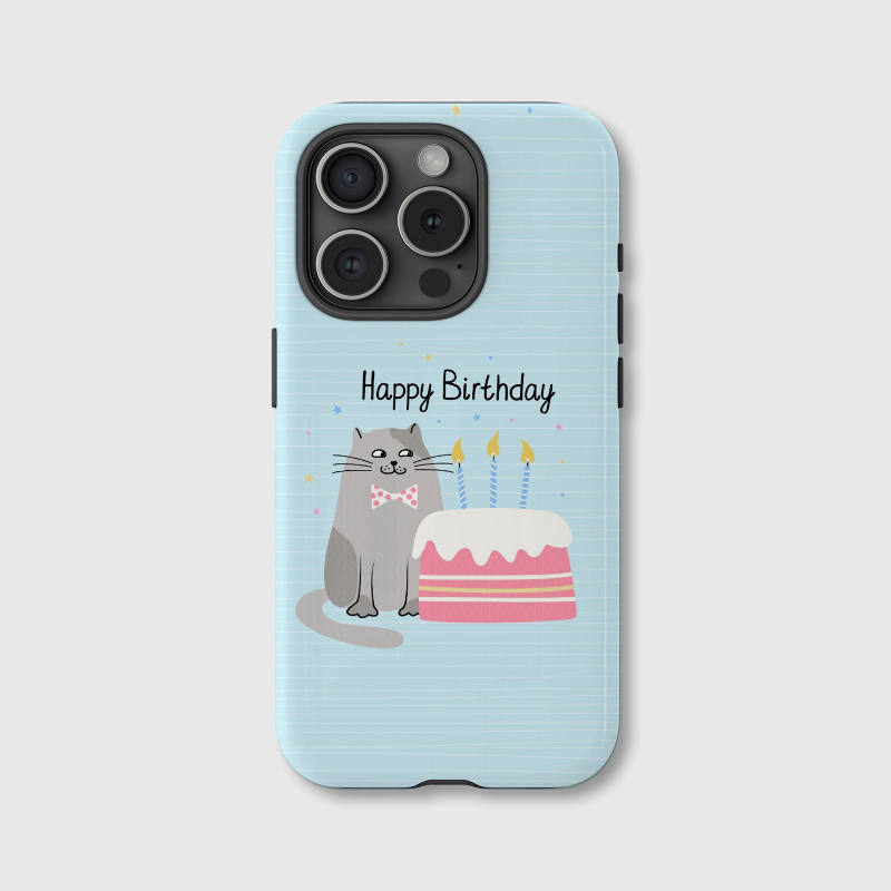 Cute Happy Birthday Cat Magnetic Phone Case for Gift Buyers & Birthday Gifting
