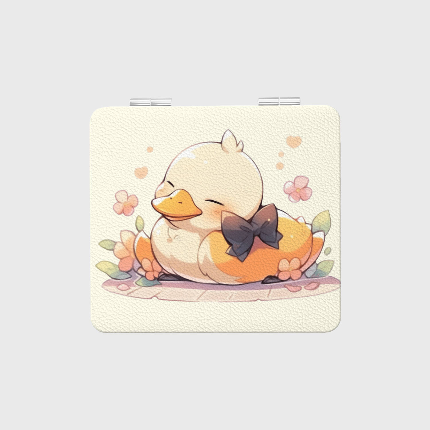 Cute Cartoon Duck Square Portable Pocket Makeup Mirror for Gifts & Daily Use