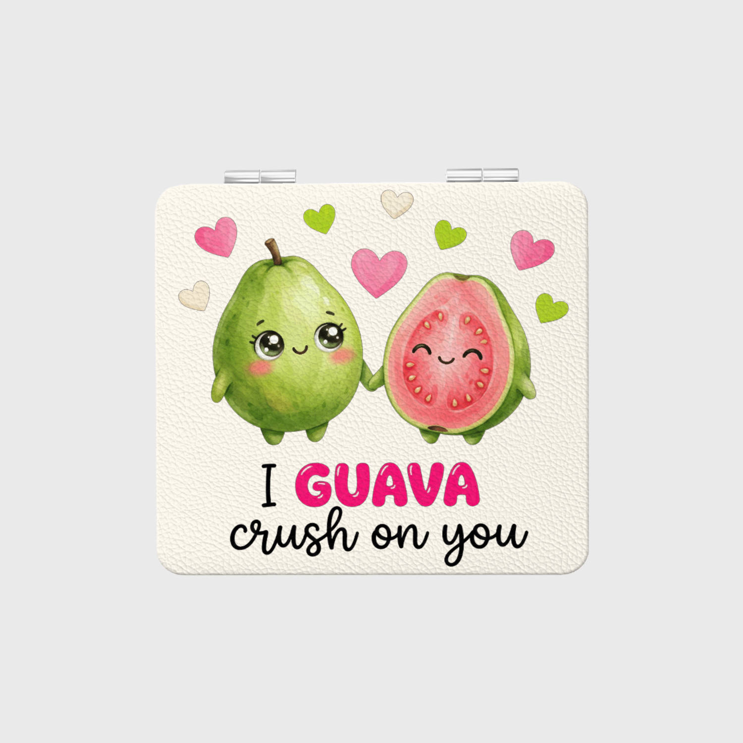 Cute Guava Pun Square Pocket Makeup Mirror for Her Valentine Gift