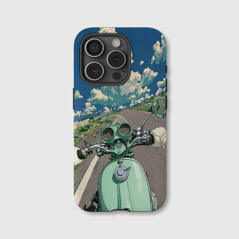 Retro Anime Motorcycle Magnetic Phone Case for Biker Fans Birthday & Holiday Gifts