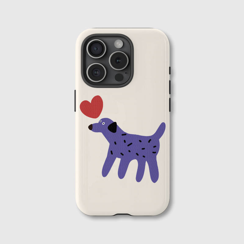 Cute Purple Love Dog Magnetic Phone Case for Pet Lovers Birthday Holiday Gifting