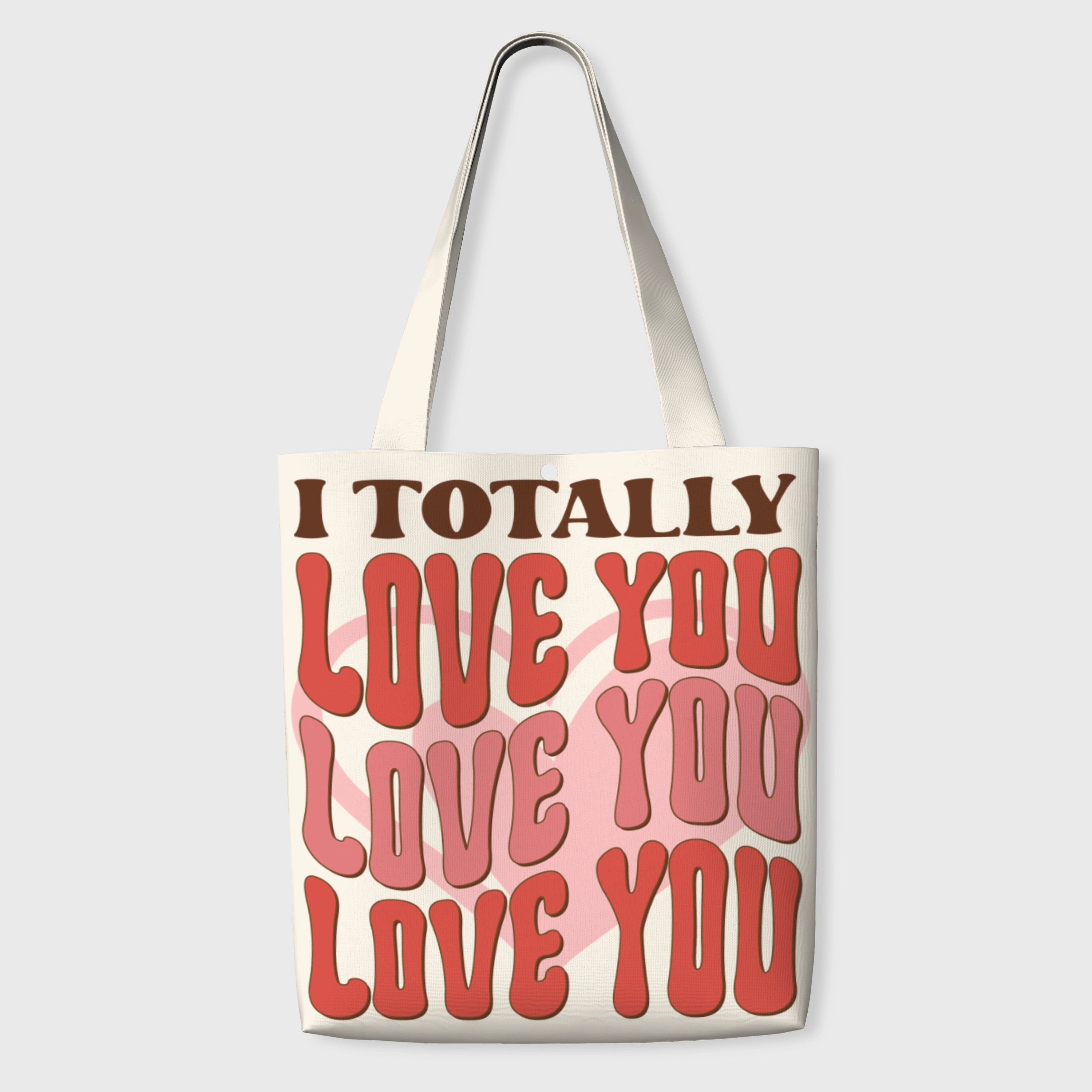 I Totally Love You Retro Canvas Tote Bag for Valentines Gift