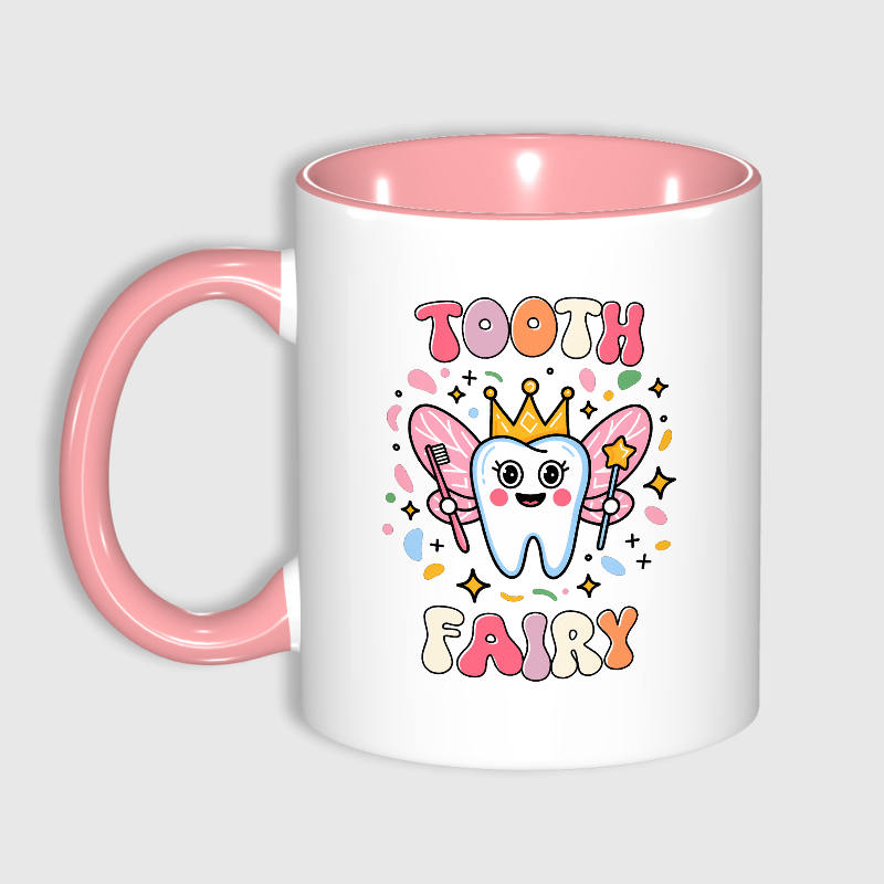 Cute Tooth Fairy 11oz Pink Mug for Dentist Gift