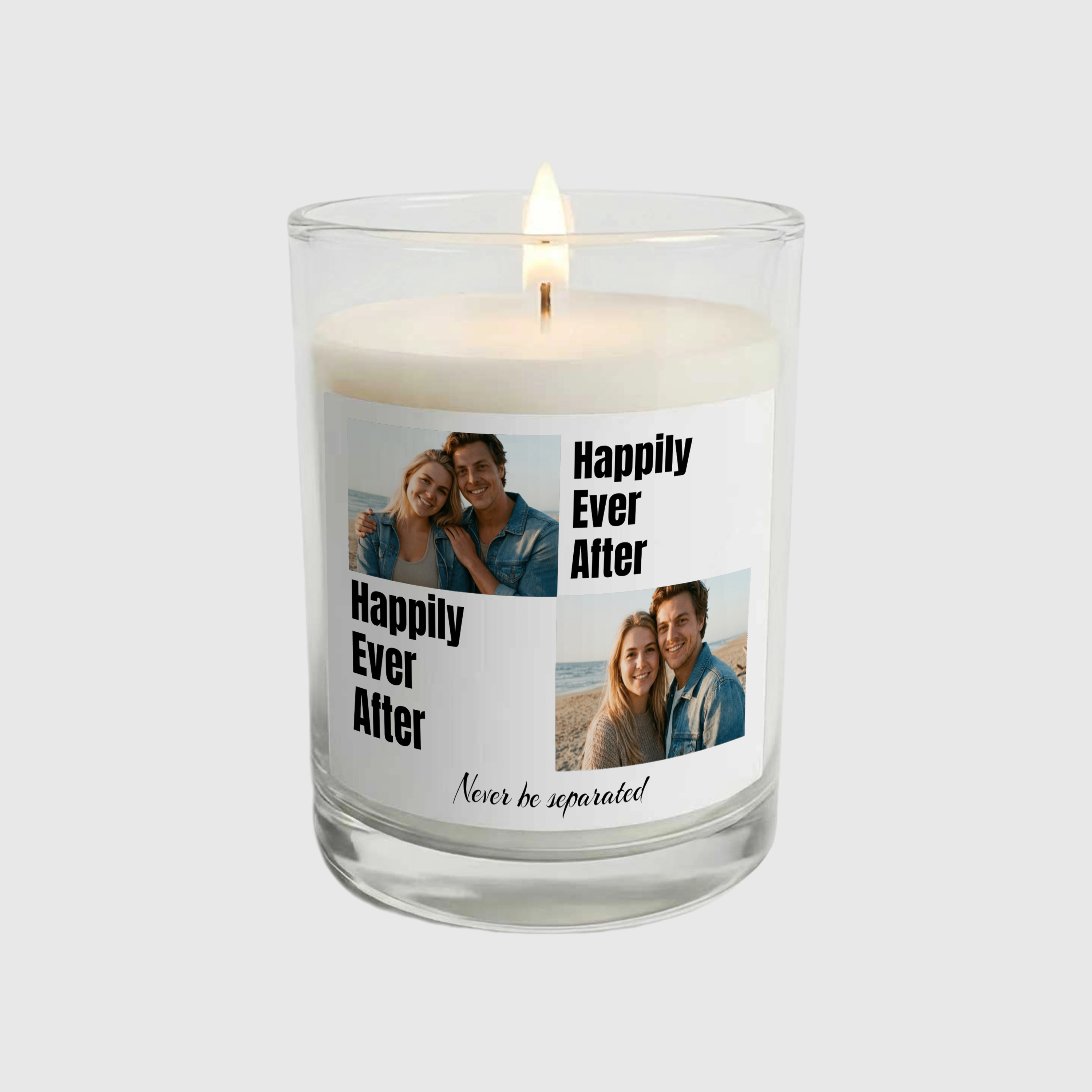 Custom Photo & Text Candle for Couples Anniversary Gift