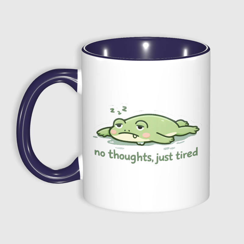 Funny Tired Frog 11oz Blue Mug for Friends Just Because Gift