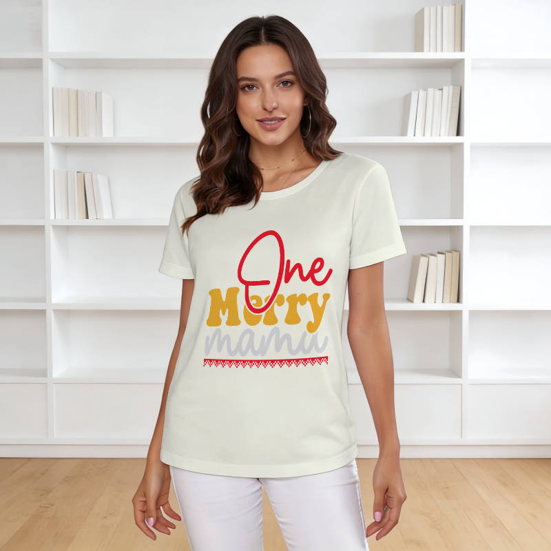 One Merry Mama Graphic T-Shirt for Moms Christmas Wear