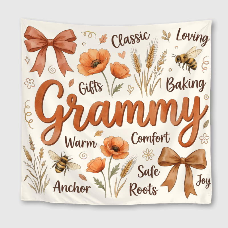Boho Floral Square Towel for Grammy Mother's Day Gift