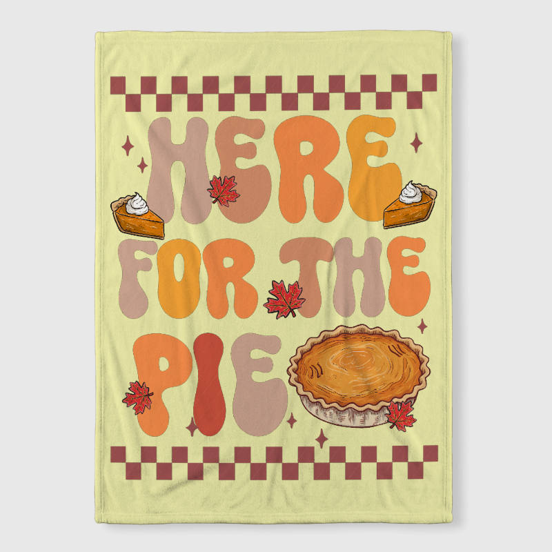 Retro Pie Quote Fleece Blanket for Pie Lovers Thanksgiving Gift