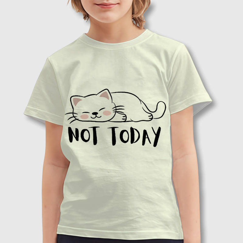 Funny 'Not Today' Cat Kids T-Shirt for Pet Lovers Daily Wear