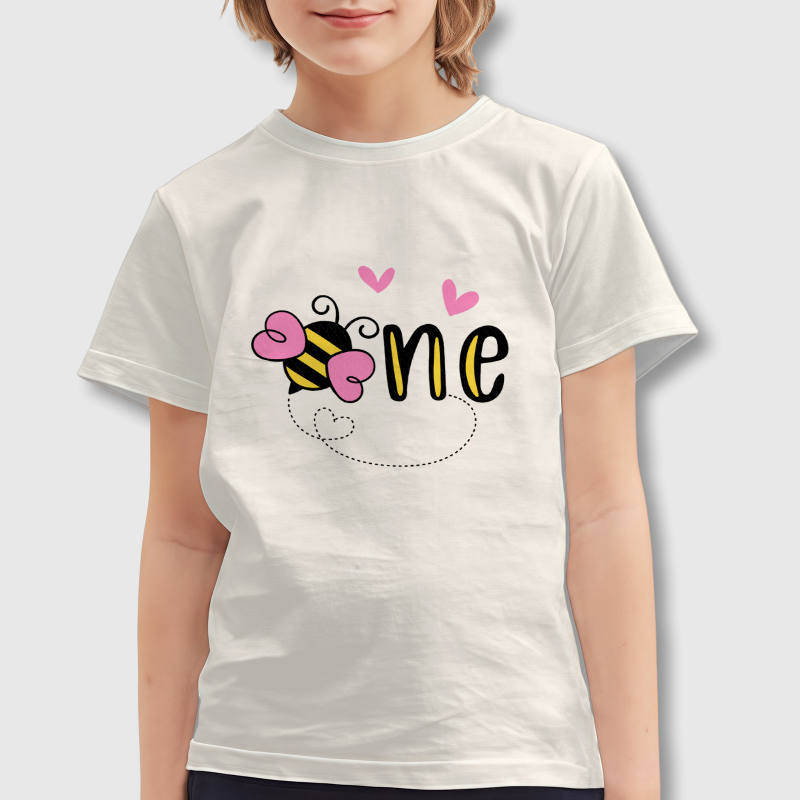 Cute Bee 'One' Kids T-Shirt for Toddler Birthday Gift