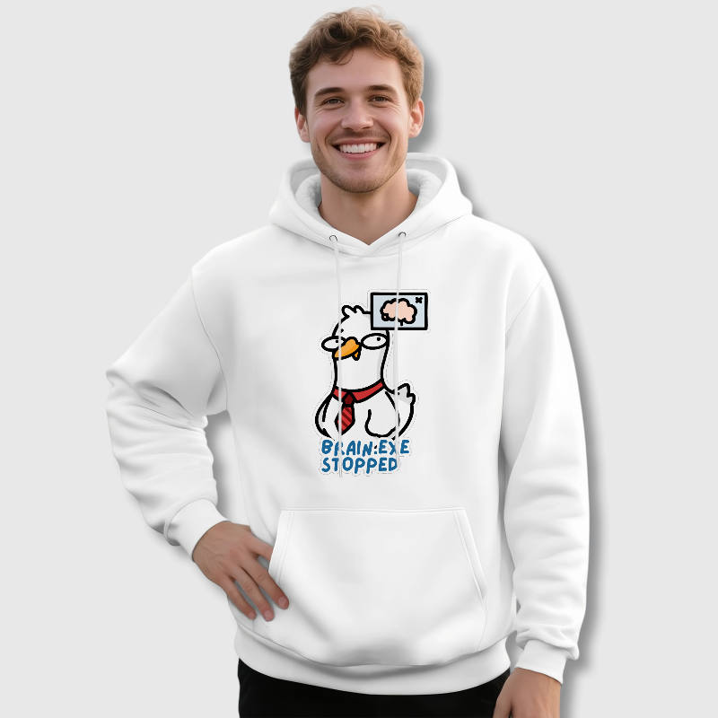 Funny Duck Meme Graphic Men's Fleece Hoodie for Casual Daily Wear